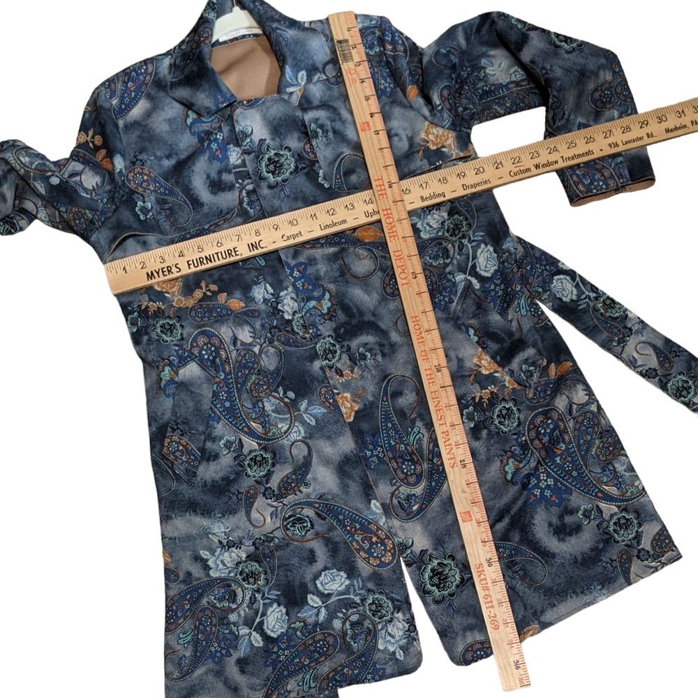 Solitaire women's faux suede belted paisley floral boho 20-658 career jacket M - Picture 3 of 9